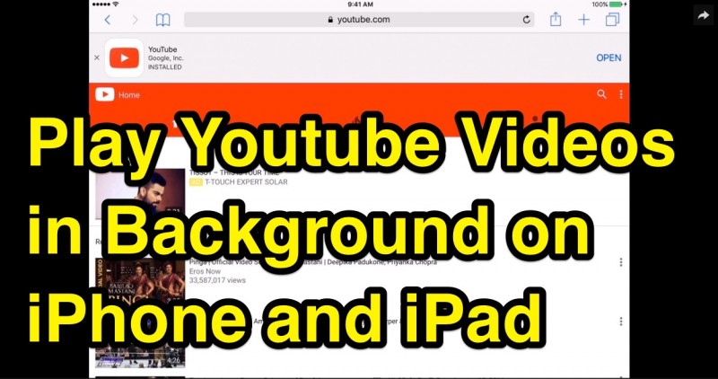 How to Play Youtube Videos in Background on iPhone and iPad?